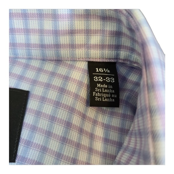 𝅺NORDSTROM Stretch Trim Fit Button Down Plaid Shirt Size 16 1/2 32-33 - Picture 6 of 6